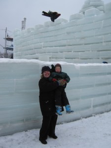 Elisabeth and Wallace at an ice castle